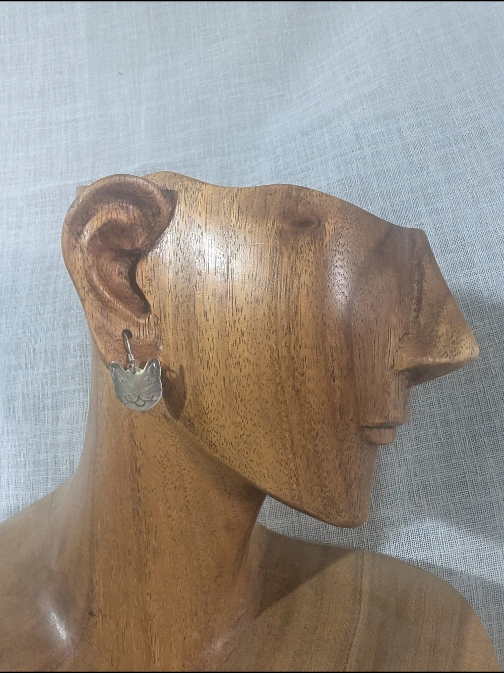 Sterling Silver Cat Face Earrings Pet Kitty Kitten Jewelry